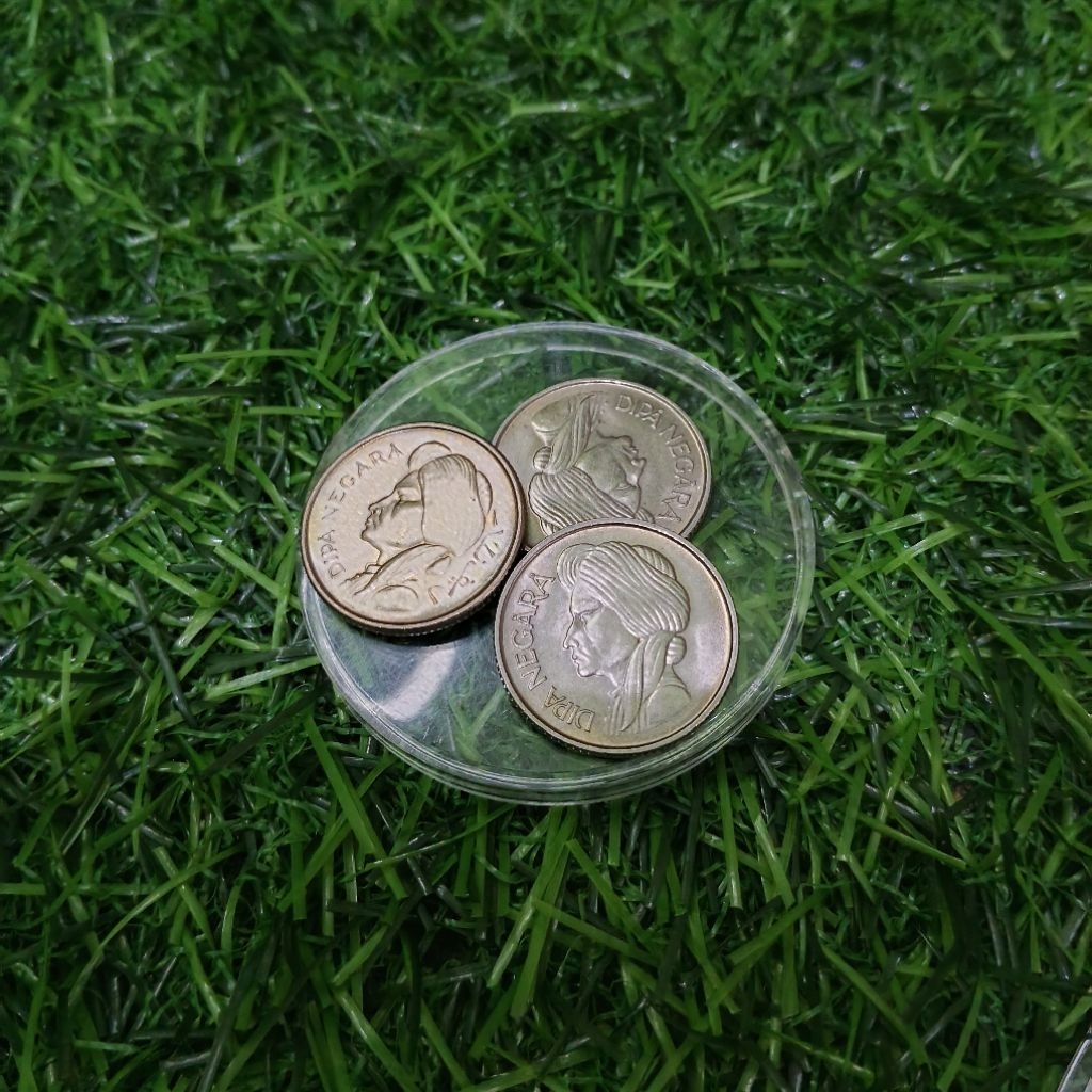Uang kuno koin 50 sen diponegoro asli bekas edar