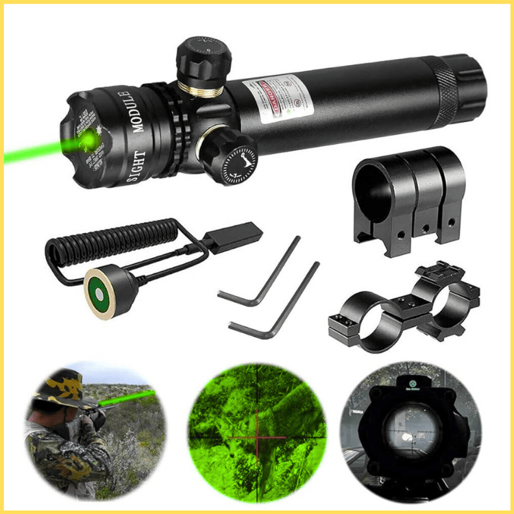 COD TaffLED Laser Senapan Kekeran Warna Hijau Merah Charger + Batre Dot Scope Mount set lengkap