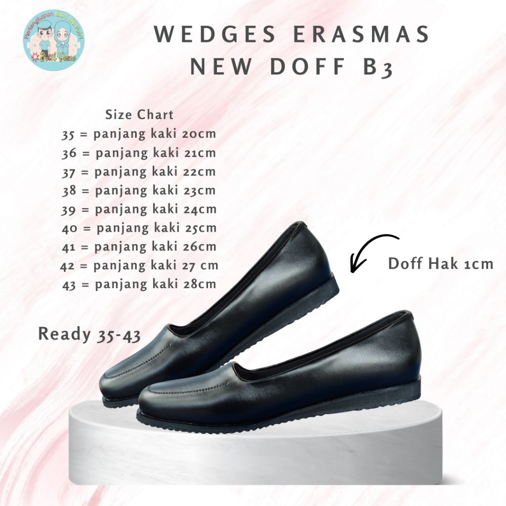 SEPATU B3 DOP HAK 1CM MERK ERASMAS