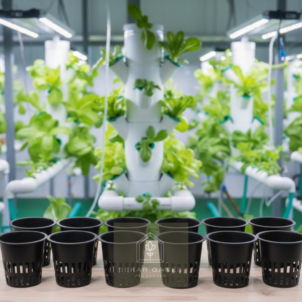 Netpot Hitam Besar 10cm Pot Hidroponik Net Pot 10 Cm Hydroponic - netpot Hidroponik bagus OK