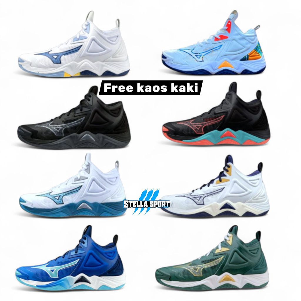 Sepatu Voli Mizuno wave Momentum 3 Mid Grade ori Sepatu voli pria wanita / sepatu Mizuno Murah