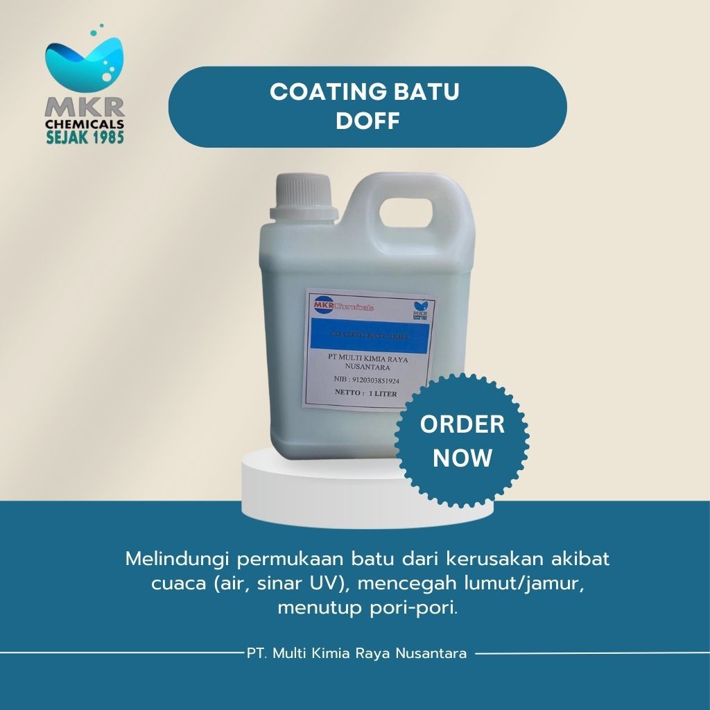 Coating Batu Doff  isi 1 Liter Pelapis Batu Anti Air & UV | Anti Lumut Jamur | Clear Glossy Coating 