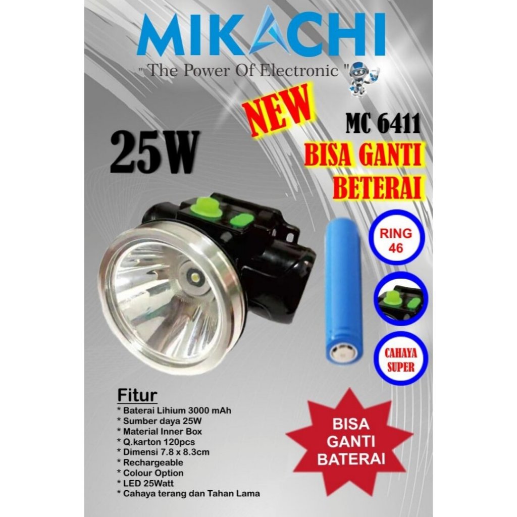 Senter Kepala Mikachi MC-6411 25W