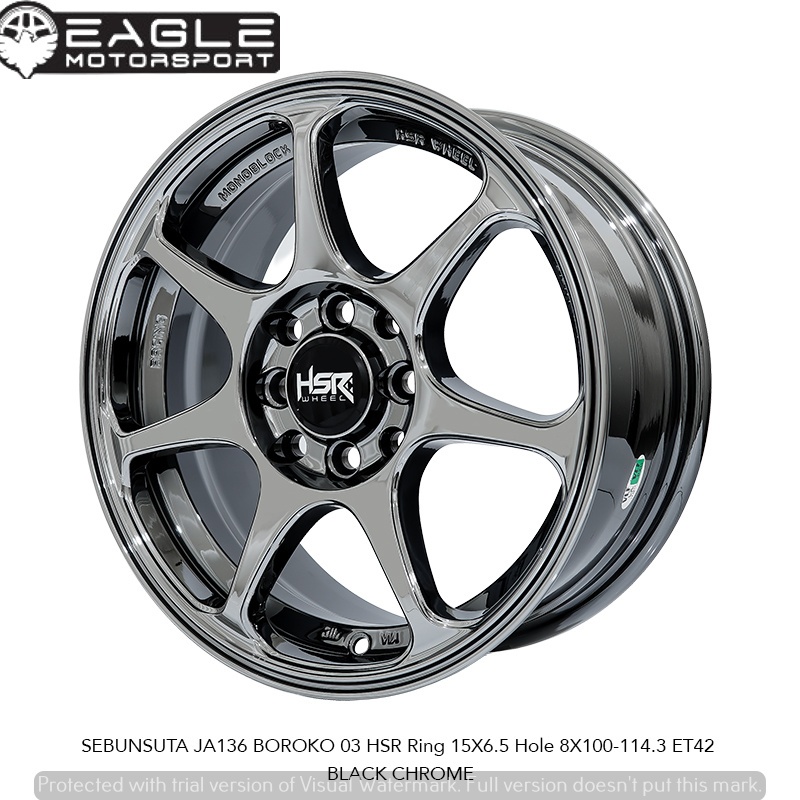 VELG MOBIL R15 RING 15 VELG MOBIL AGYA CAYLA BRIO AVANZA ORIGINAL HSR SEBUNSUTA BLACK CHROME.