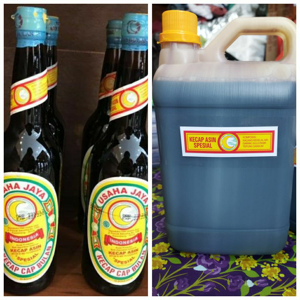 Kecap Asin/Manis Cap bulan ASLI PALEMBANG. BISA KIRIM LUAR KOTA (harga sudah termasuk bubble wrap)