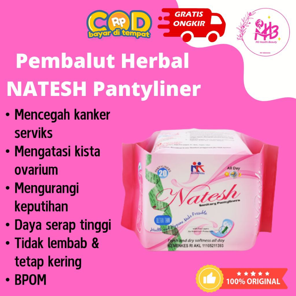 Natesh Pembalut Natesh Pantyliner Original KK Indonesia