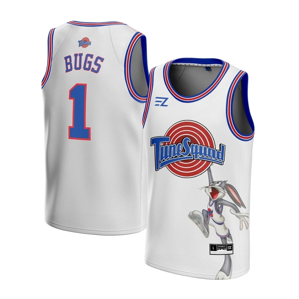 [ORIGINAL] Jersey Bugs Tune Squad #1 Tunesquad Space Jam PUTIH WHITE CUSTOM -  Swingman  Bola Basket