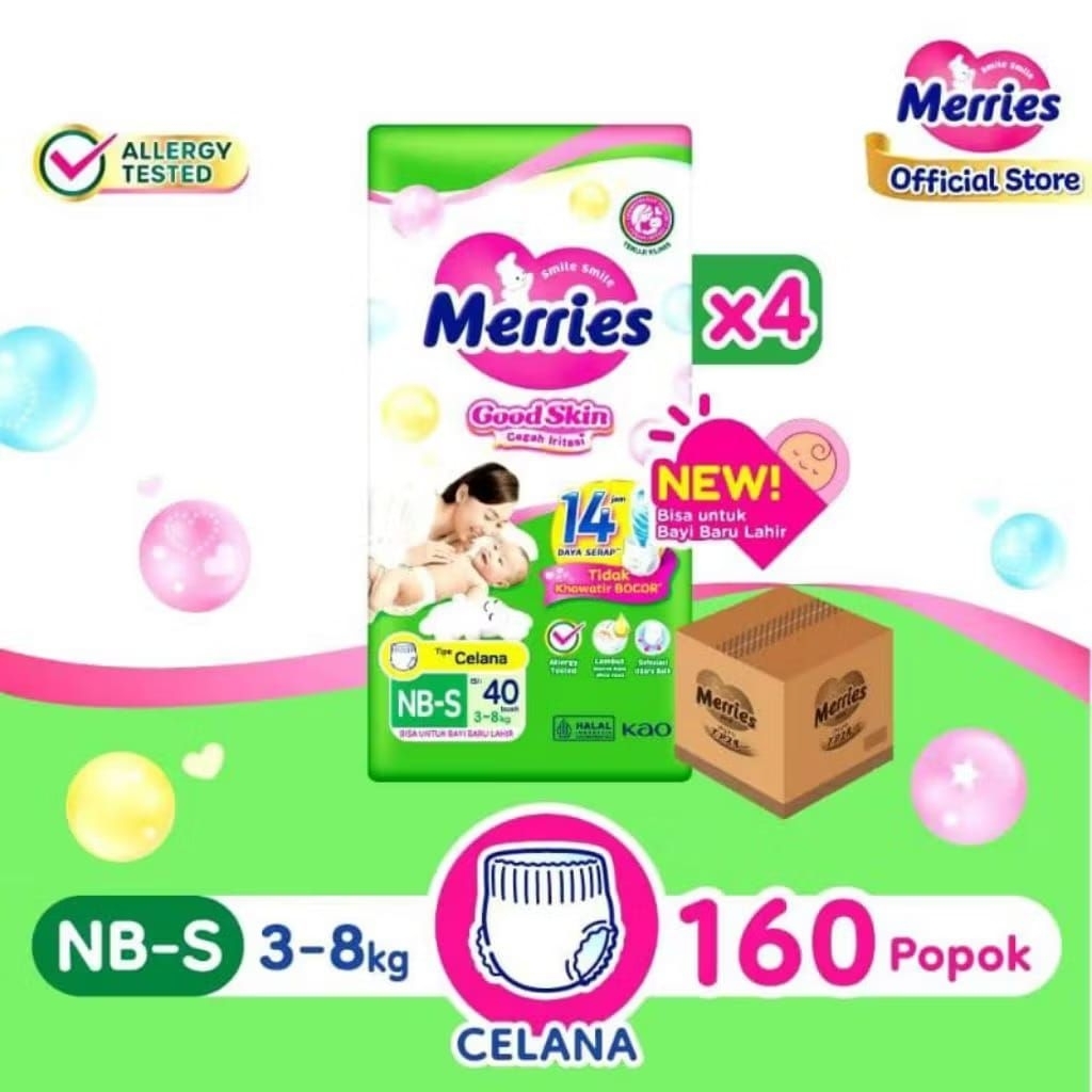 [1 KARTON] Merries Good Skin Pants NBS40 M32 L28 XL26 Karton Merries Kartonan