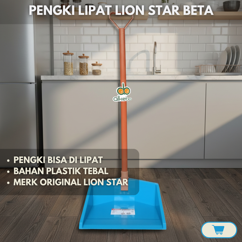 Pengki Plastik Lion Star Beta / Serokan Sampah Sedang lipat / Cikrak Serokan Sampah Kuat