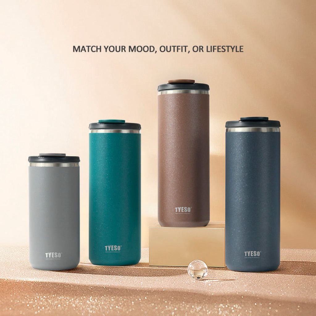 [ORIGINAL] TS 01027-28 600ml/750ml"Free Sikat Sedotan" Vacuum Insulated Tumbler Flat Lid Stainless S