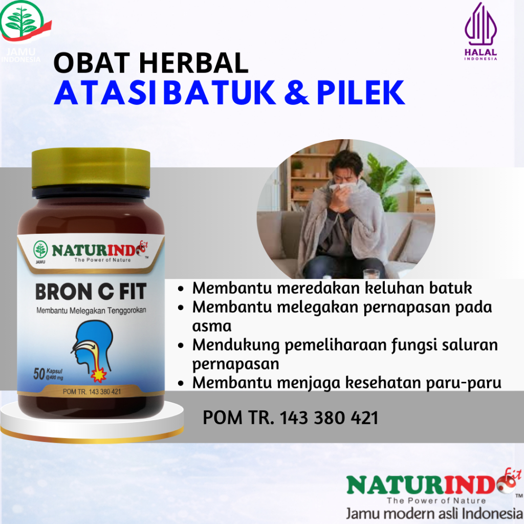 BRON C FIT - Obat batuk pilek asma ibu anak gurah berdahak tbc paru paru kering herbal sesak nafas k