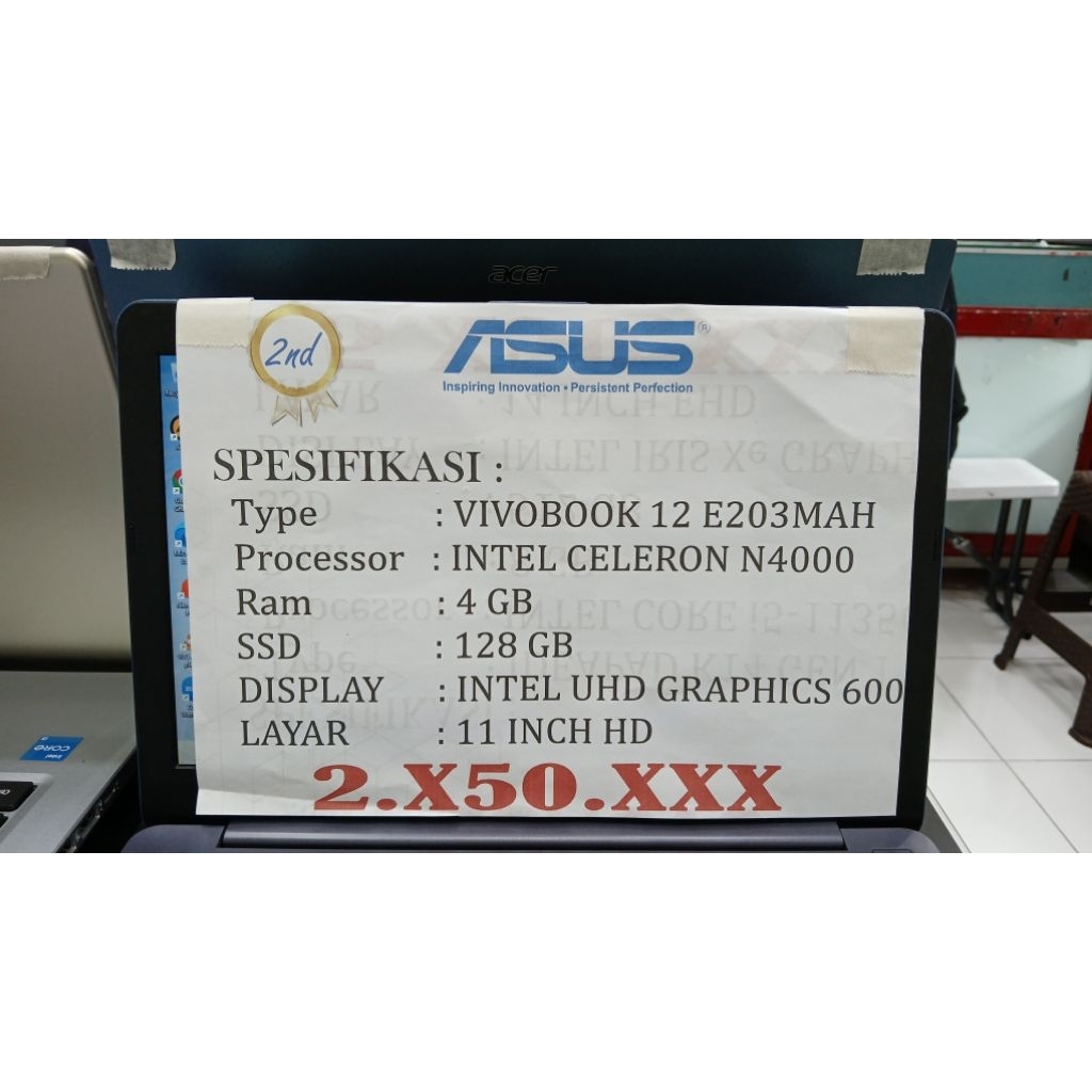 [PROMO RAMADHAN] ASUS E203MAH INTEL CELERON N4000 4GB SSD 128GB