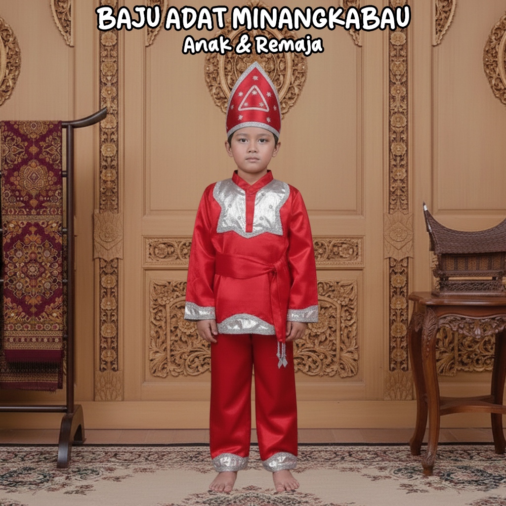 Baju Adat Minang Anak Laki Laki (SILVER) / Baju Adat Padang / Baju Tari Minang