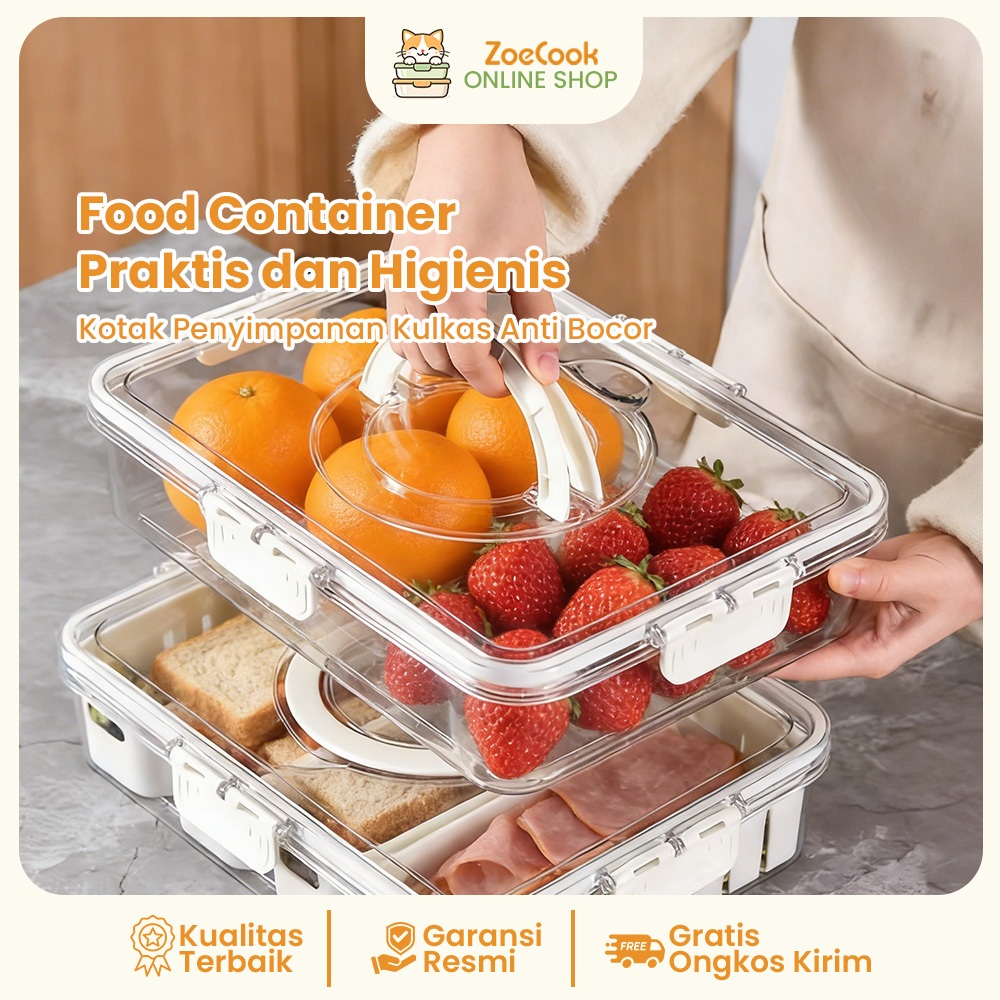Kotak Penyimpanan Kulkas Kontainer Kulkas Food Kontainer Kotak Penyimpanan Kulkas Akrilik Sekat