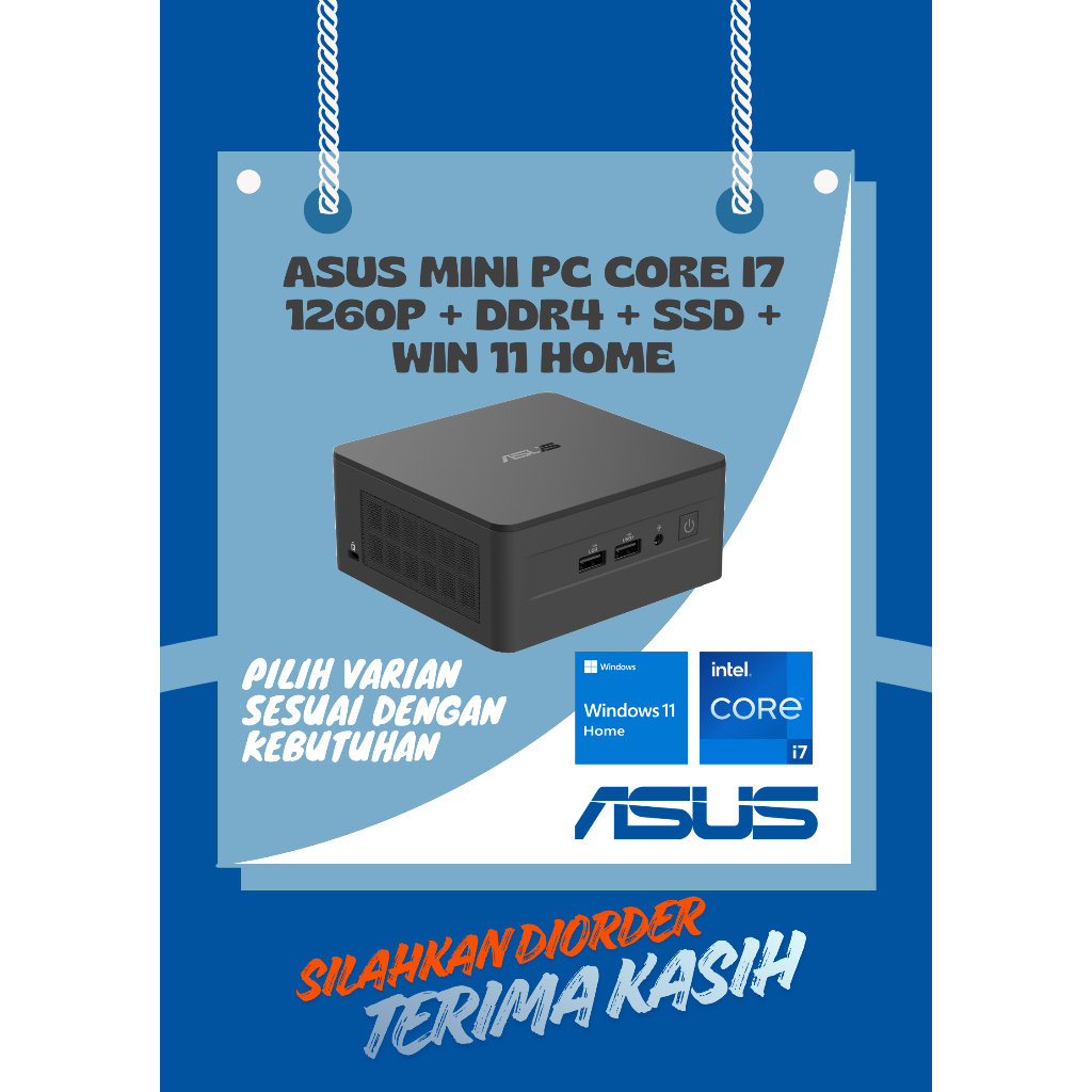 ASUS NUC CORE i7-1260P | ASUS MINI PC RNUC12WSHI7 | DDR4 | SSD | WIN 10 HOME