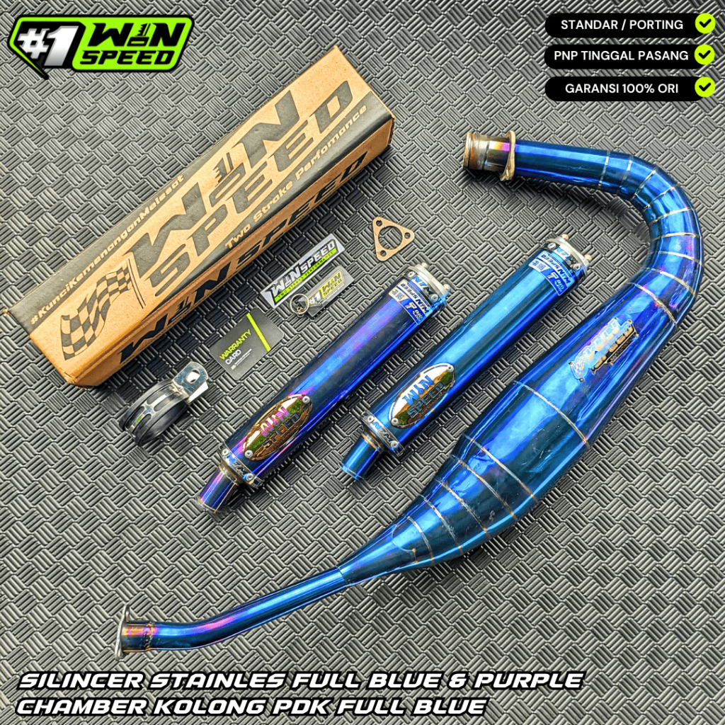 KNALPOT RX KING Kolong PDK Biru Silincer Stainlees Purple Blue ORIGINAL WIN SPEED
