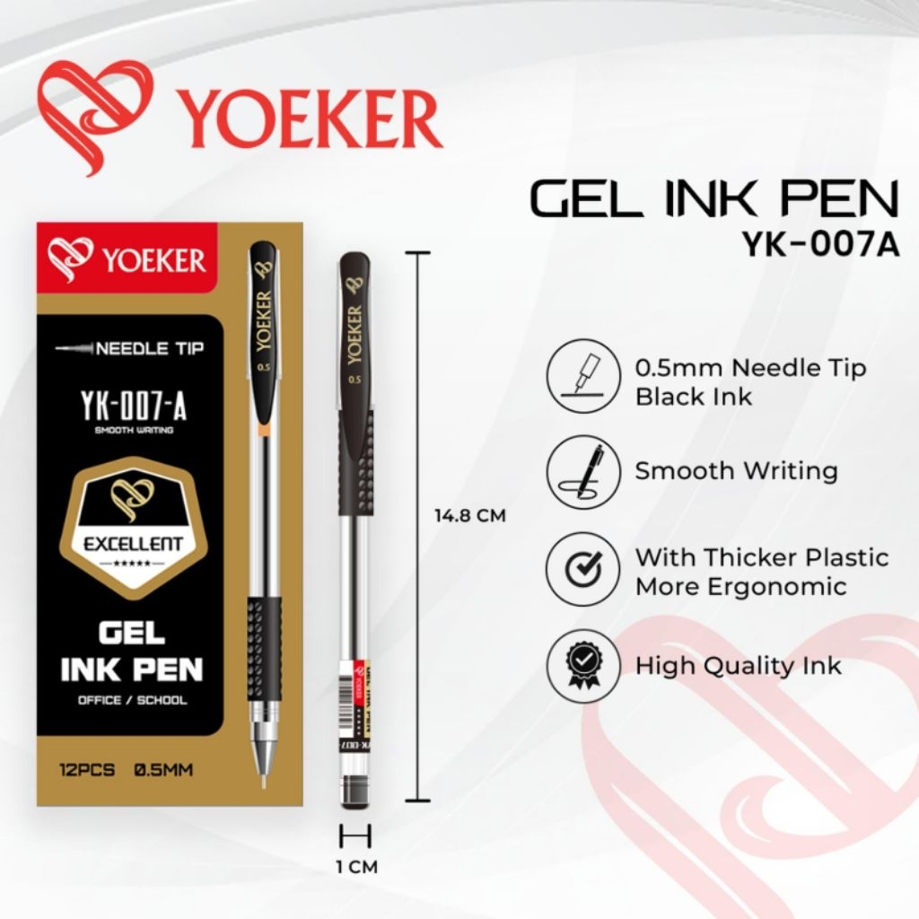 Gel Pen Hitam 007 007A Yoeker