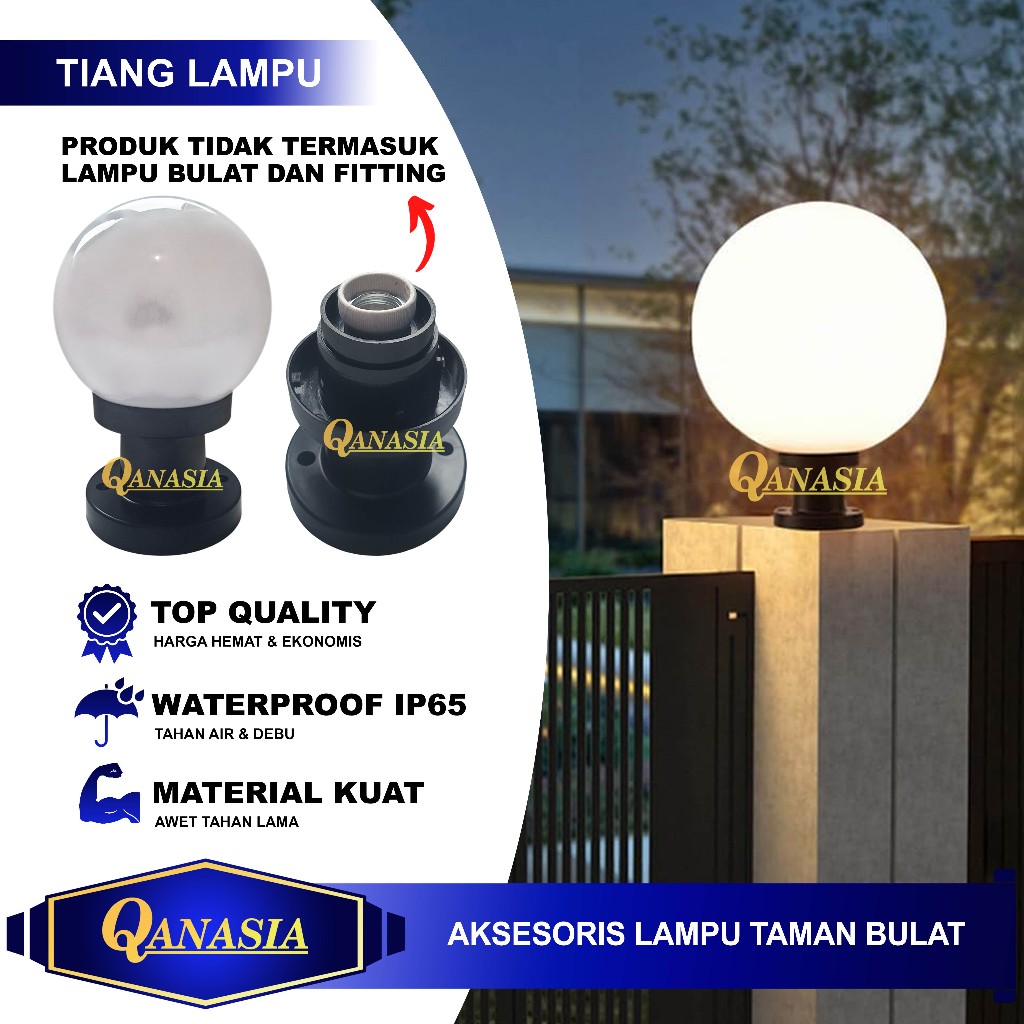 Tiang Lampu Taman Bulat Aksesoris Spare Part Lampu Bola