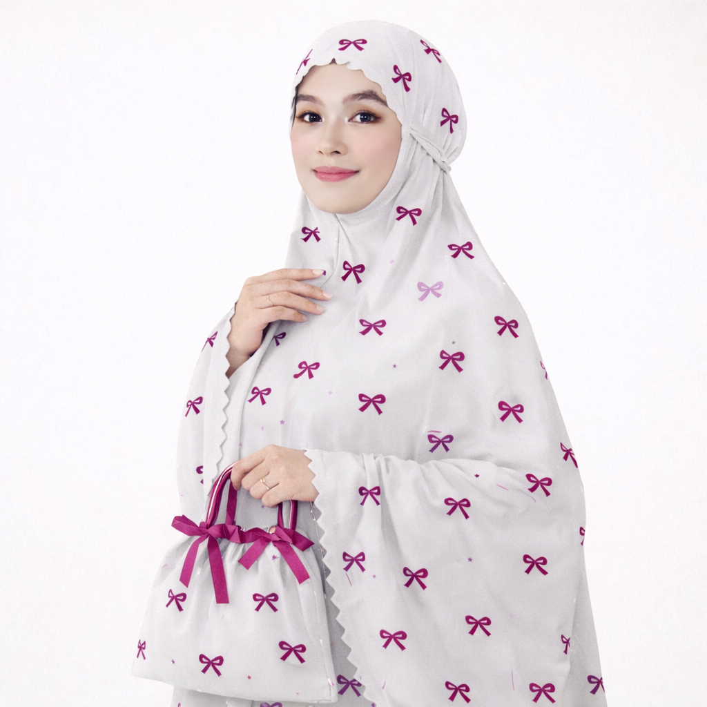 Mukena Dewasa Motif Pita Premium | Adem, Lembut & Elegan