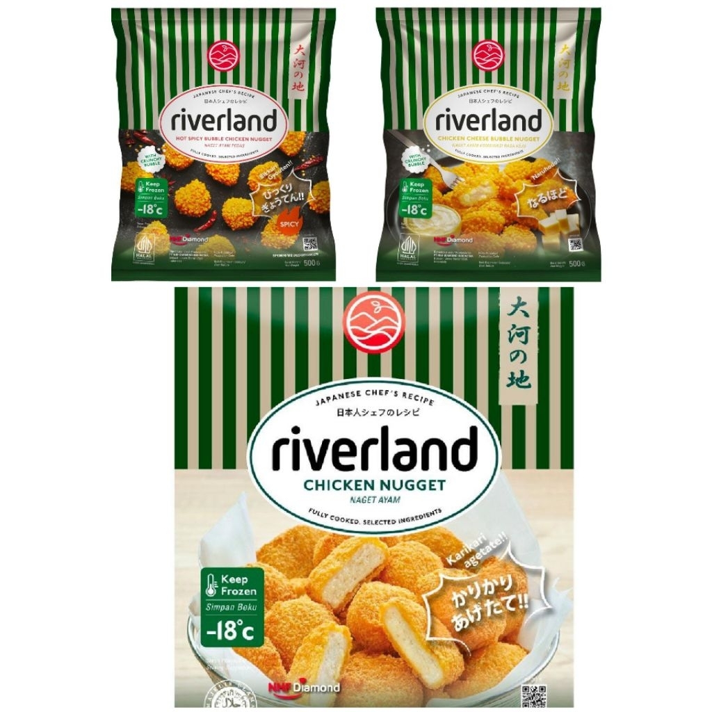 Riverland Chicken Nugget 500gr | Chicken Cheese Bubble Nugget 500gr | Hot Spicy Bubble Chicken Nugge