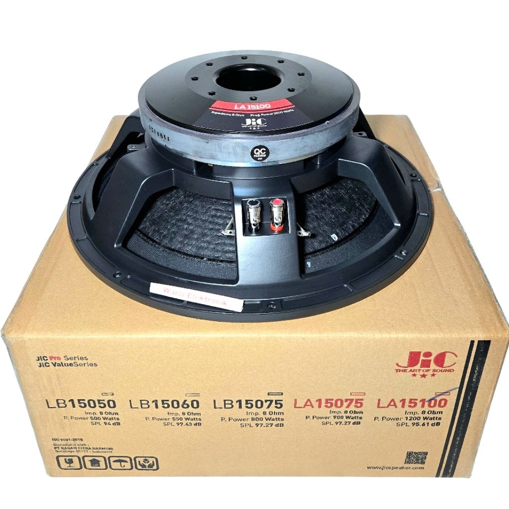 Speaker JIC 15 inch LA15100 8ohm 1200W 95,61dB