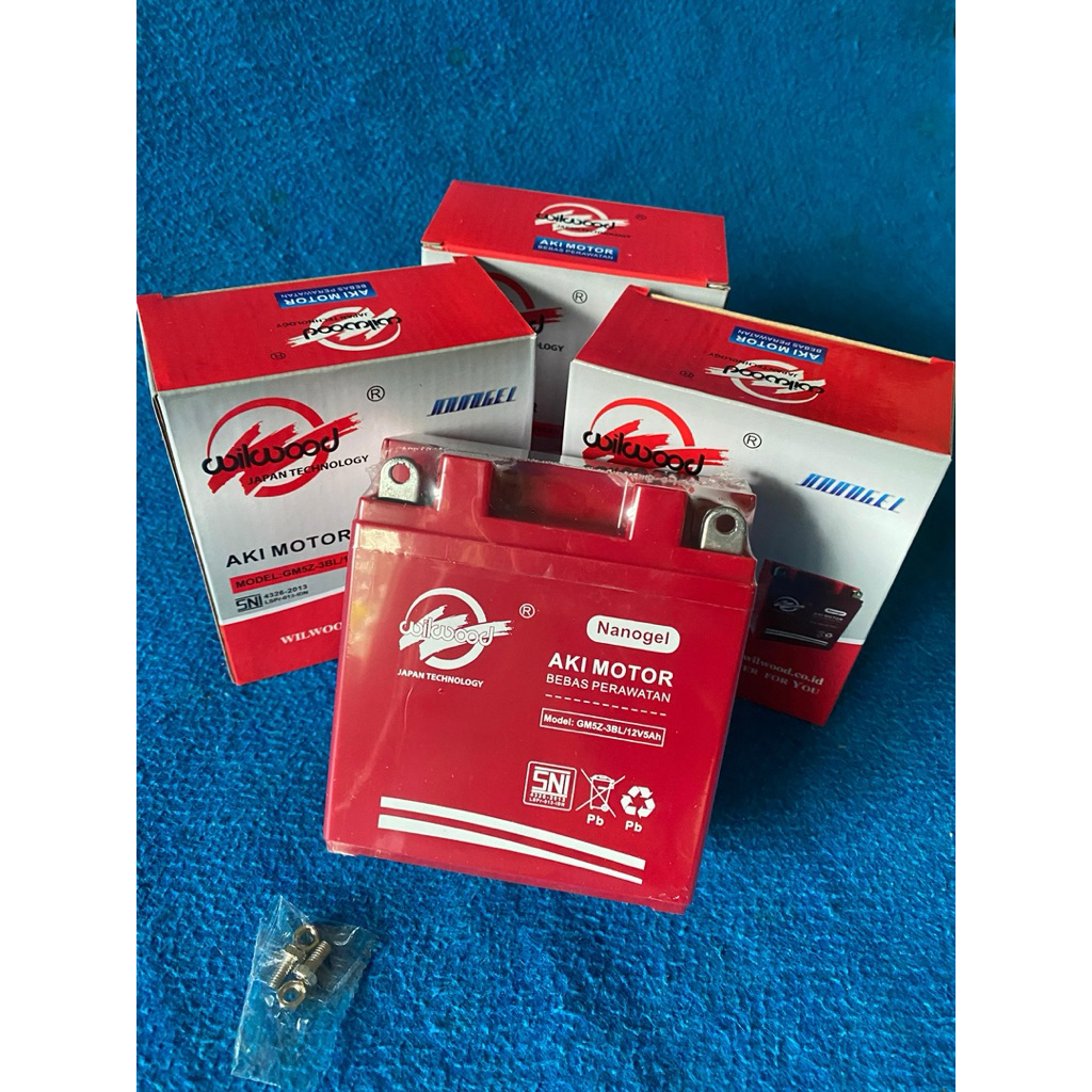 aki kering accu wilwood GM5Z3BL/12V5Ah Jupiter Grand Vega smash mio