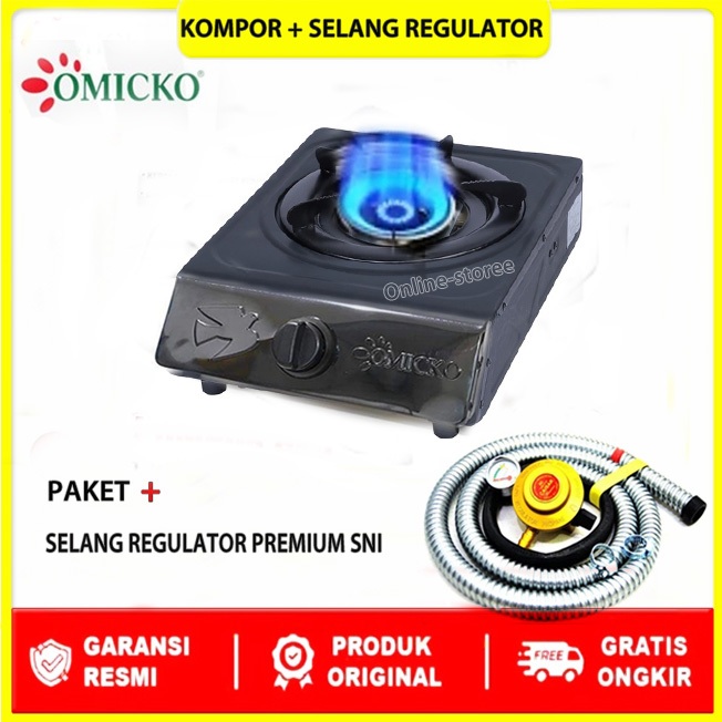 OMICKO KOMPOR GAS 1 TUNGKU API BESAR/KOMPOR STAINLES BERKWALITAS