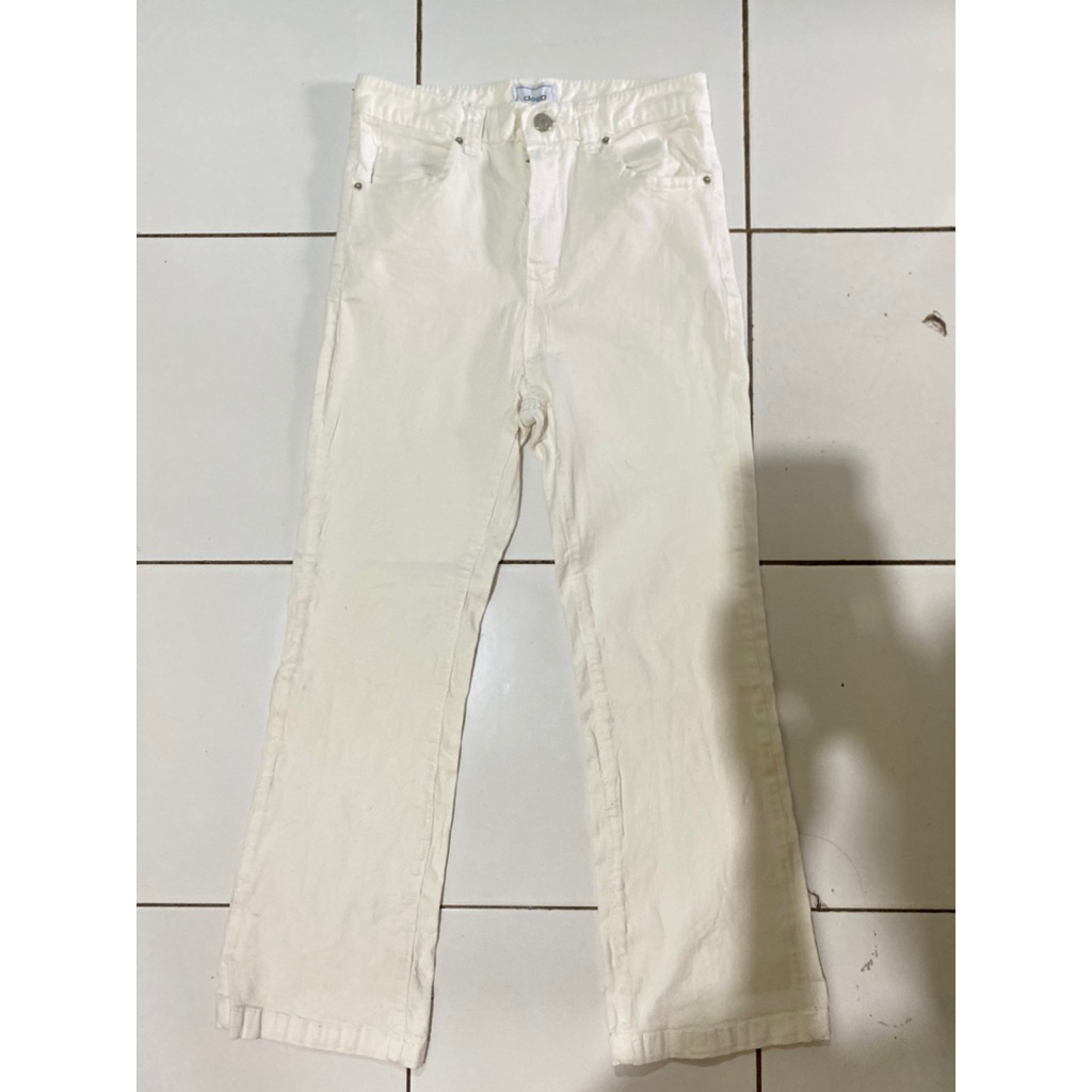 Celana Jeans Putih Cutbray Wanita ( deep )