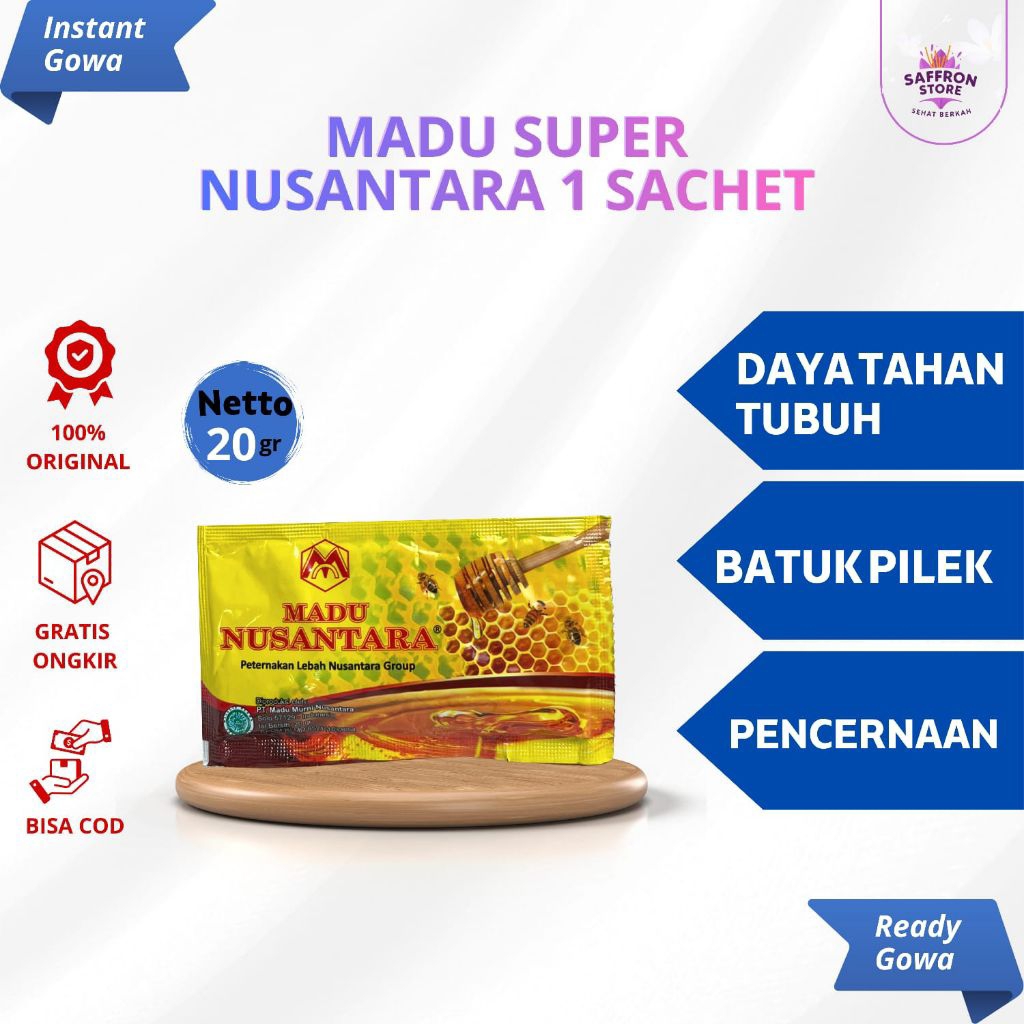 Madu Super Nusantara | Madu Kemasan Sachet 20Gram, isi 1 sachet