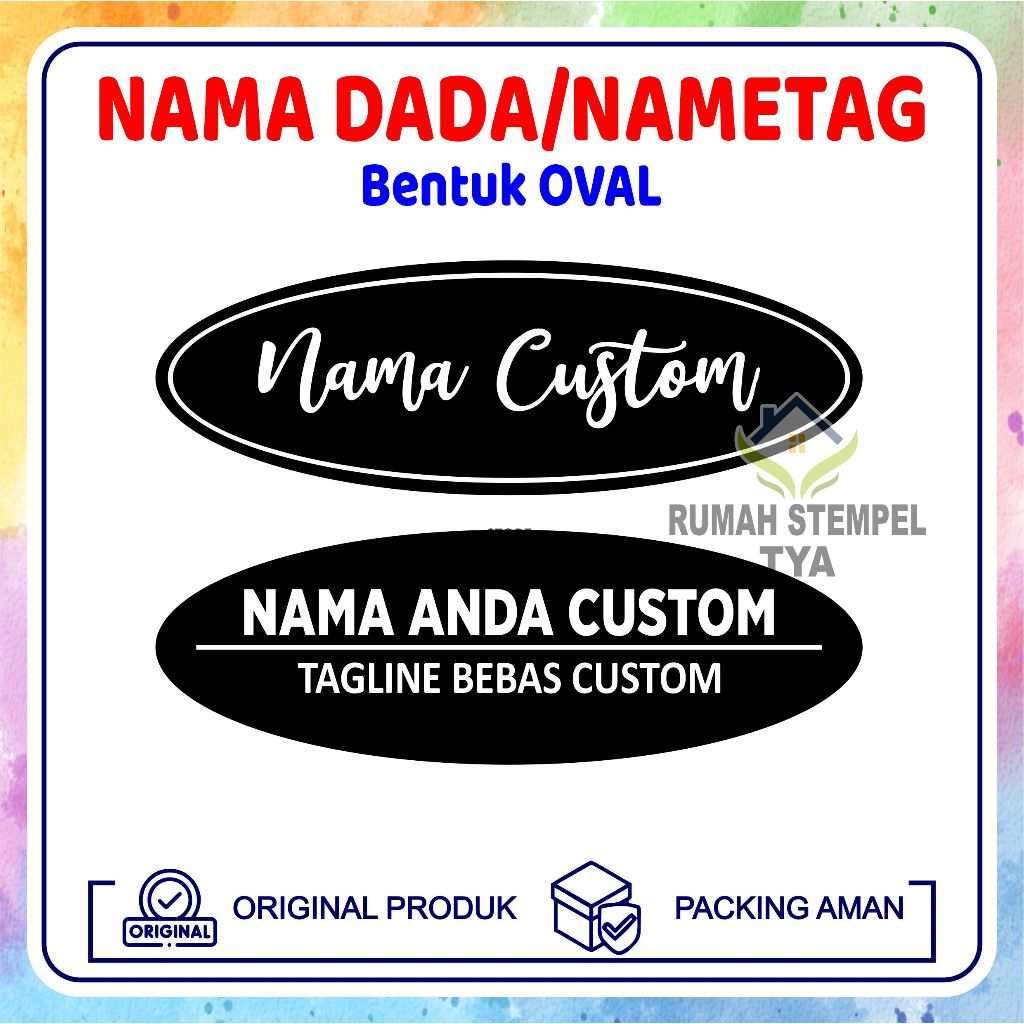 NAMETAG OVAL GRAFIR MESIN LASER/NAMA DADA OVAL UKIR/NAMADADA AKRILIK | MAGNET/PENITI-GRAFIR LASER
