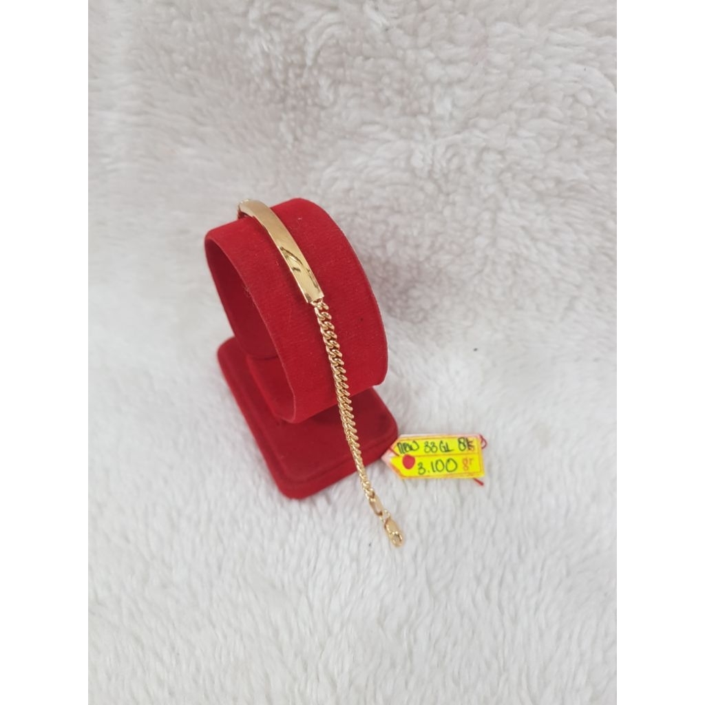 GL1042DLM Gelang model rantai hulu variasi plat emas kuning asli berat 3.100 pj.17,4 kadar 8k 375%