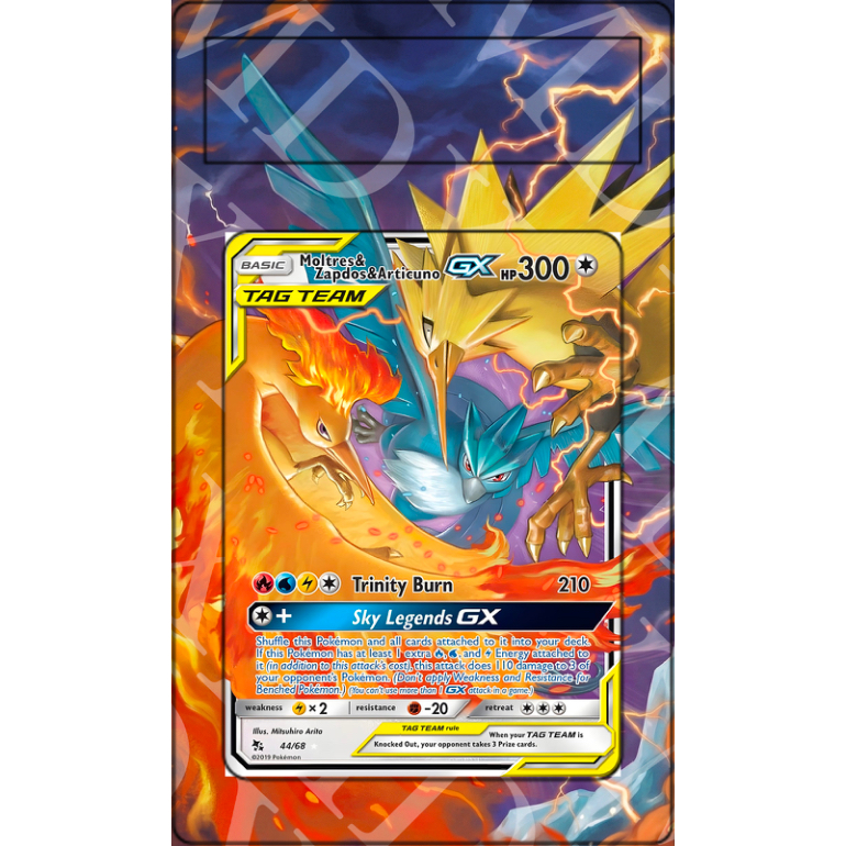 Moltres & Zapdos & Articuno GX #44 Pokemon Hidden Fates (Extended Art)