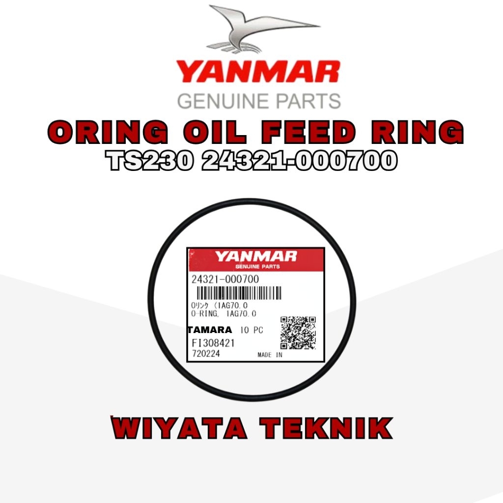 TS230 ORING OIL FEED RING 24321-000700 ASLI YANMAR