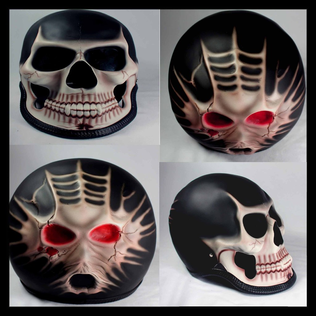 Helm Tengkorak Fullface Airbrush 3 Dimensi