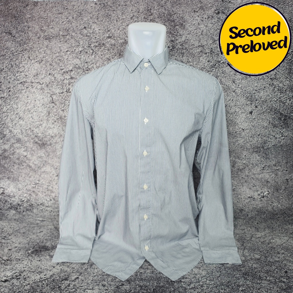 Baju Kemeja Panjang GIORDANO - Size M sd L / Lebar 52 cm - Original - Second