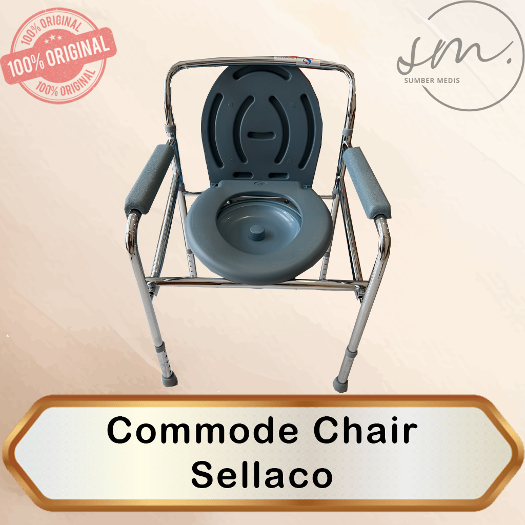 Commode Chair Sellaco / Kursi BAB Sellaco / Commode Chair Roda Sella / Kursi BAB Dengan Roda Sellaco