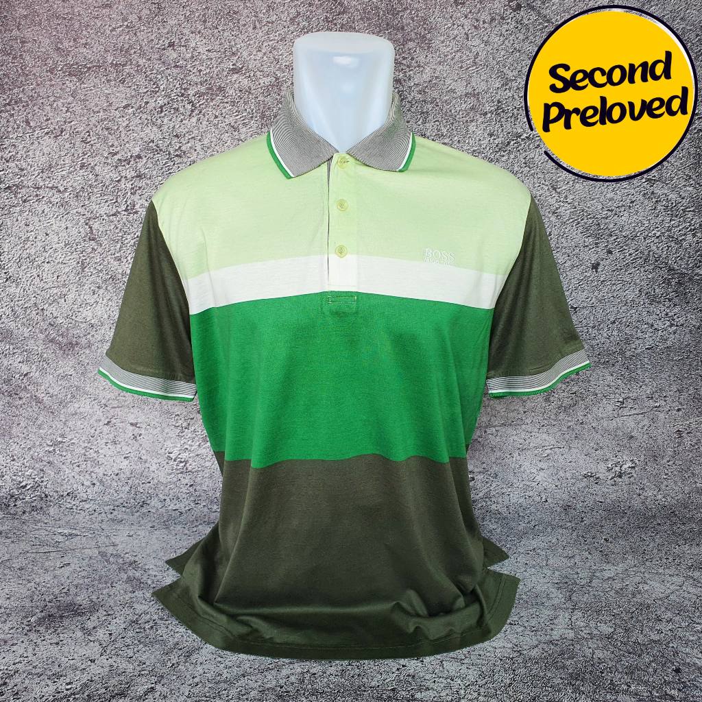 Baju Kaos Polo HUGO BOSS - Size XL sd XXL / Lebar 57 cm - Original - Second