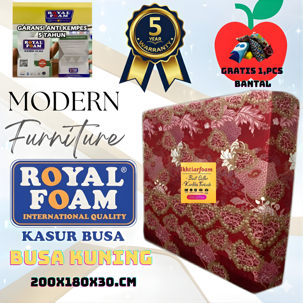 kasur busa royal foam D16 tebal 30.cm ukuran variasi garansi anti kempes busa royal foam original