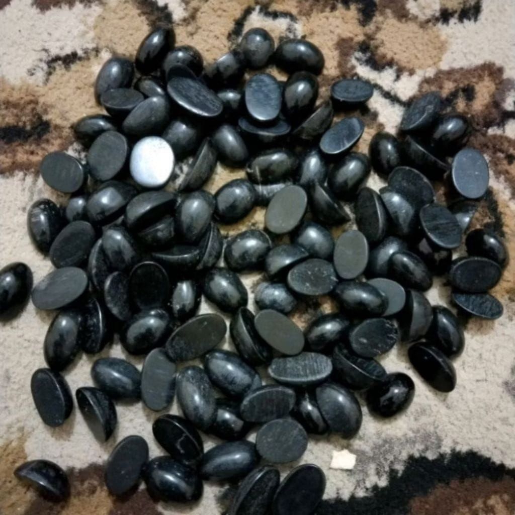 batu akik asli natural galih kelor hitam legam