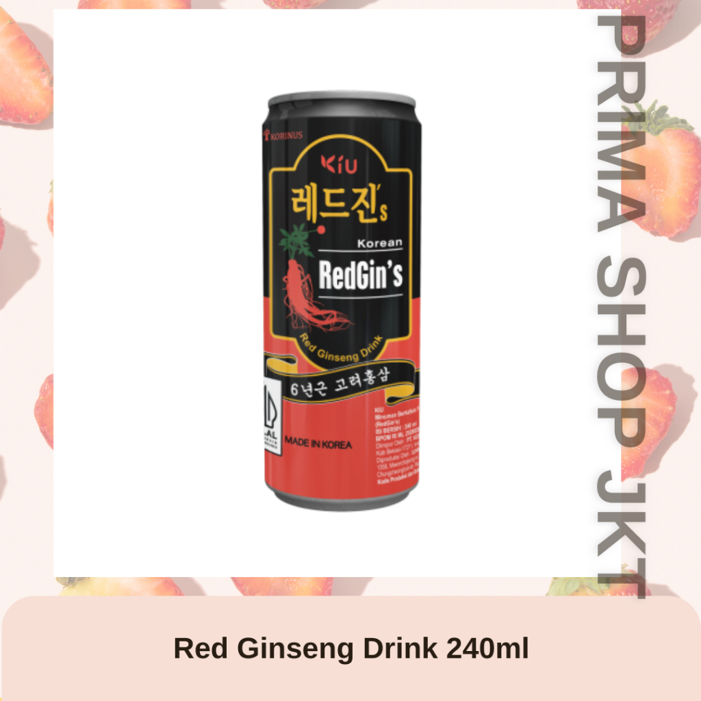 Kiu Minuman Red Ginseng RedGins 240ml Kaleng Halal Korea