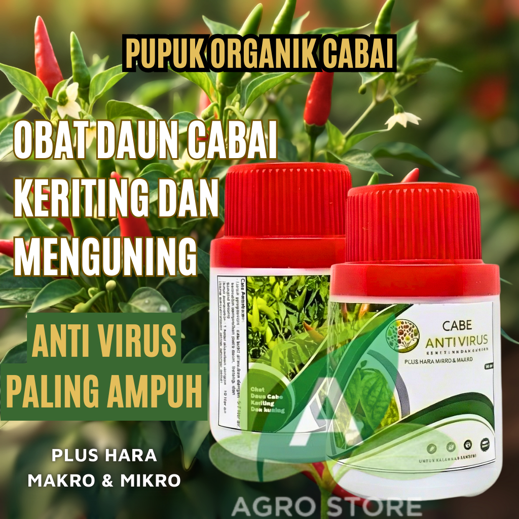 Pupuk Organik cabai Anti Virus Keriting obat Daun Menguning Cabe Atasi Daun Kuning dan Keriting