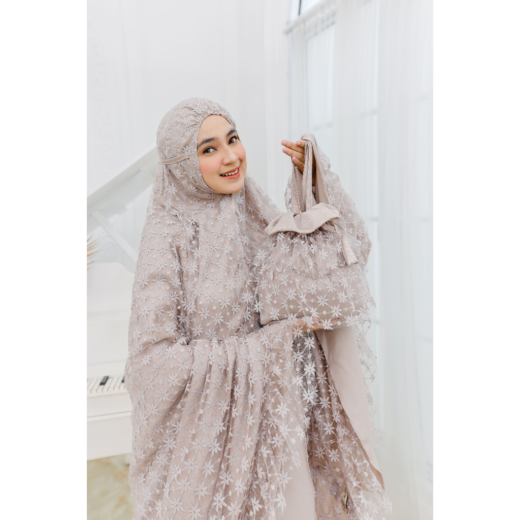 Mukena Premium Cantik Jumbo Terbaru Dewasa Brukat Mewah Brokat