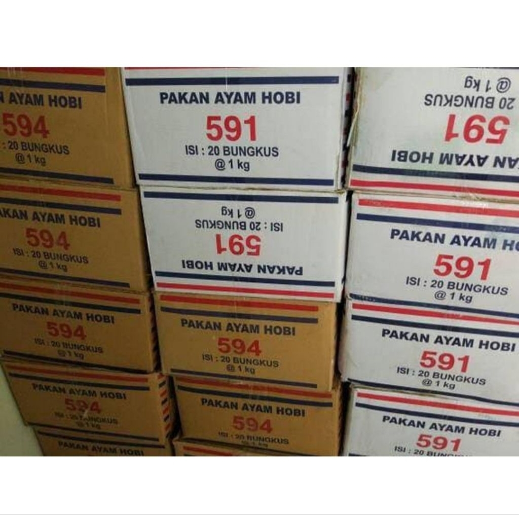 pakan ayam 594 & 591  1 DUS isi 20 bungkus repack 1KG