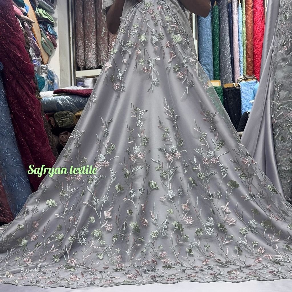 NEW Kain tile GARDEN FLOWER/BAHAN KEBAYA BROKAT TULLE