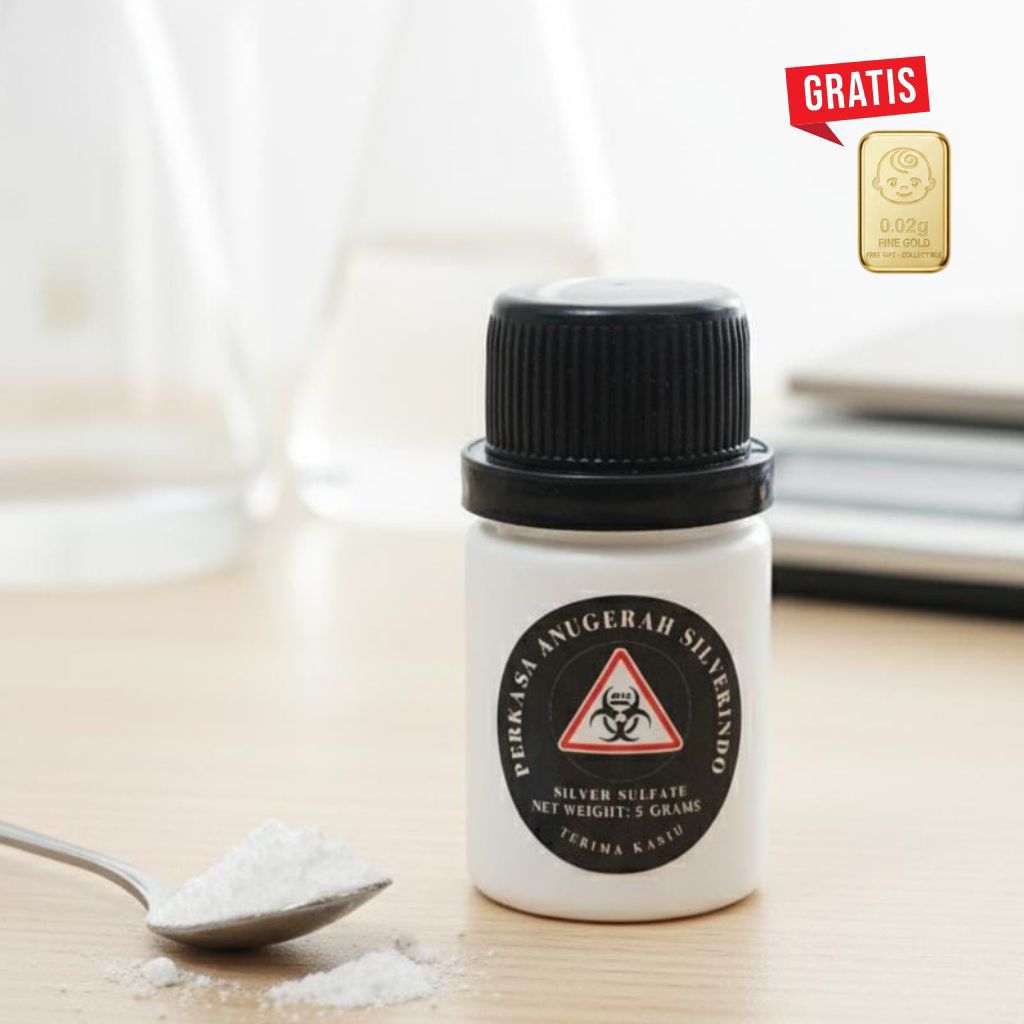Silver Sulfate (Ag2SO4) PA / Perak Sulfat (Ag2SO4) Pro Analis - 300gr - 99.8% Murni - Analisa Labora