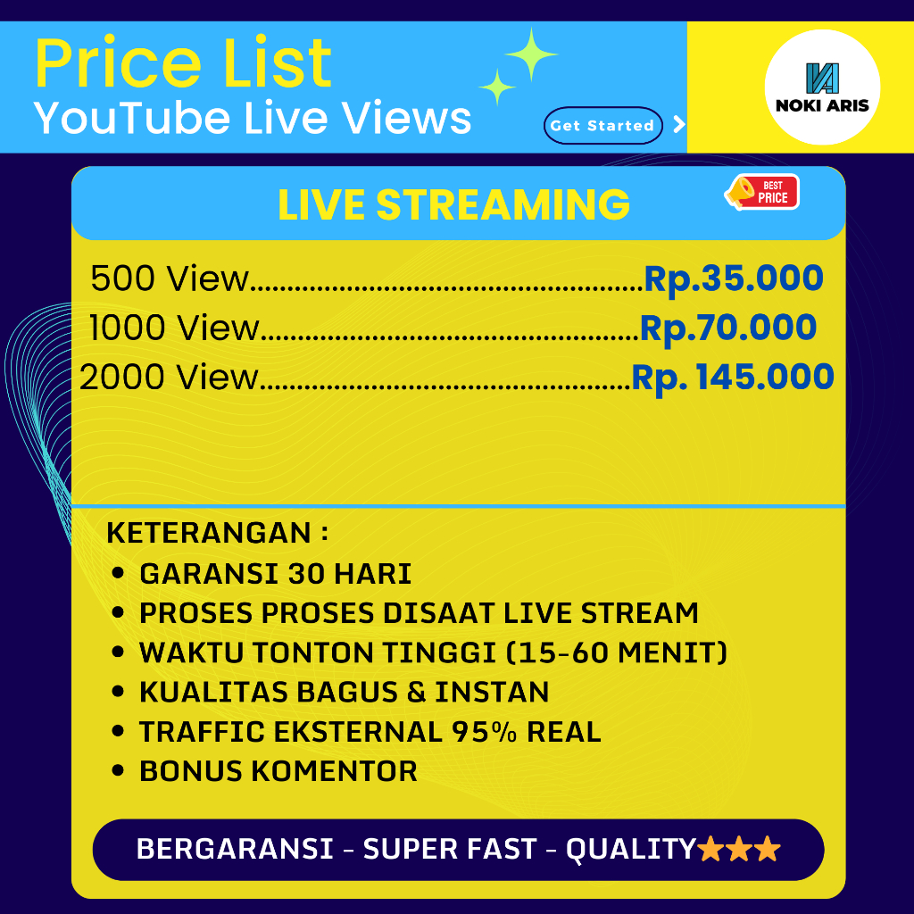 LIVE Jasa YouTube Live Streaming Views Berkualitas Bergaransi Aman