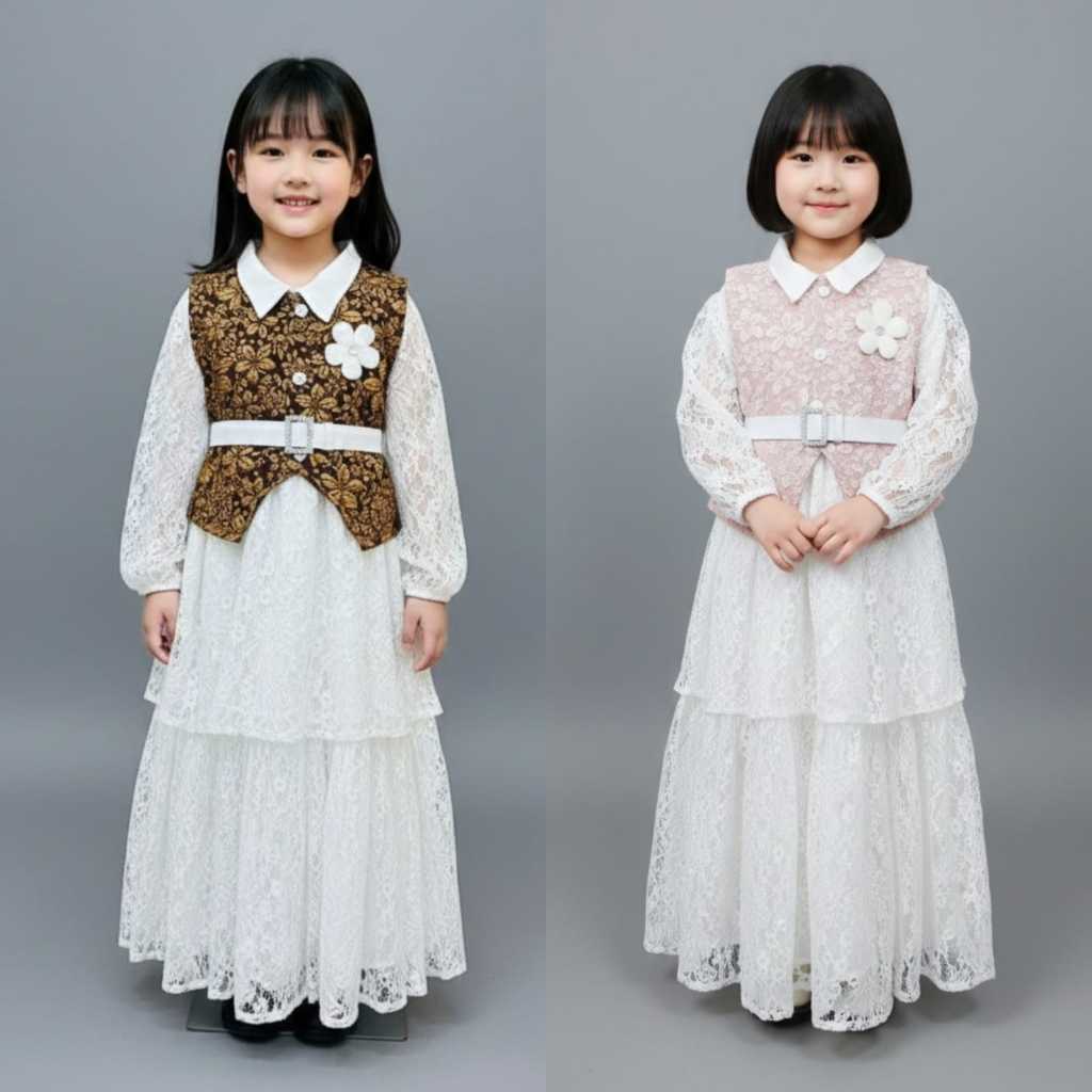 Gamis Sultan Anak  Impor Premium usia 3-10 Tahun Remaja Tanggung Bahan Denim Gamis Mewah 2026 Viral 