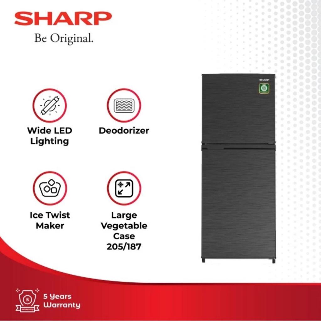 Lemari Es Kulkas 2 Pintu Sharp SJ 236 MN-HS Mega Freezer NO FROST