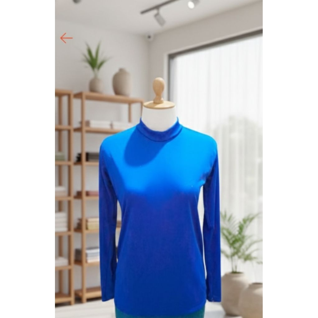 manset muslim dalaman kebaya inner blue