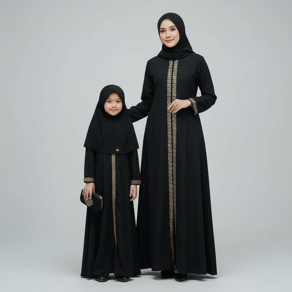 Gamis Abaya Couple Ibu & Anak Terbaru | Dress Lebaran Keluarga | Baju Pengajian & Harian